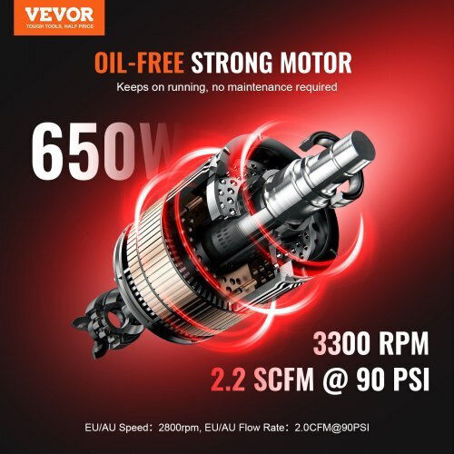 Vevor Κομπρεσέρ Αέρος 80dB με Ισχύ 1hp και Αεροφυλάκιο 18lt