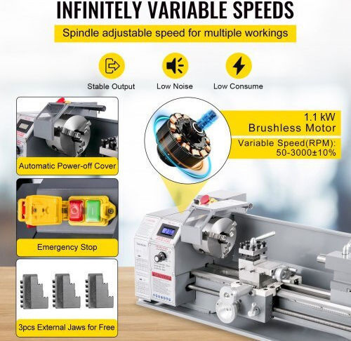 Vevor Μηχανουργικός Τόρνος JSMNCC220X750-001V2 με Ισχύ 1.1kW