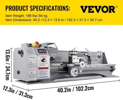 Vevor Μηχανουργικός Τόρνος JSMNCC220X750-001V2 με Ισχύ 1.1kW