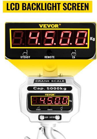 Vevor Electronic Professional Hanging Scale with Weighing Capacity of 5000kg