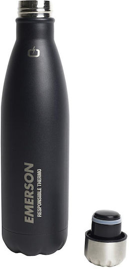 Emerson Recyclable Bottle Thermos Stainless Steel BPA Free 500ml Βlue/Black with Straw