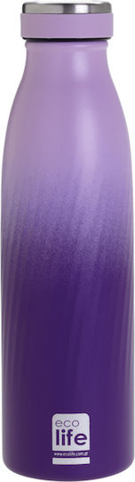 Ecolife Recyclable Bottle Thermos Stainless Steel BPA Free 500ml Purple