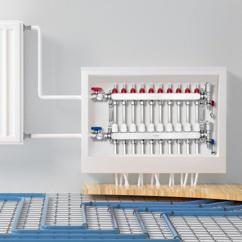 Vevor 10-Branch Floor Heating Manifold Set Pex Pipes 1/2" Drfsqbxg10hl1s697v0