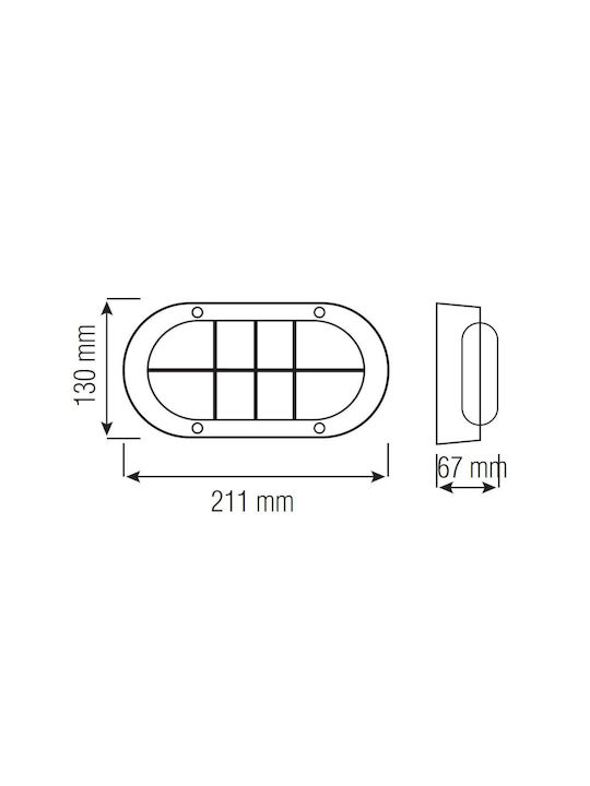 Horoz Electric Lumină de exterior montată pe perete LED 8W cu Alb Natural Lumină 21.1x13x6.7εκ.