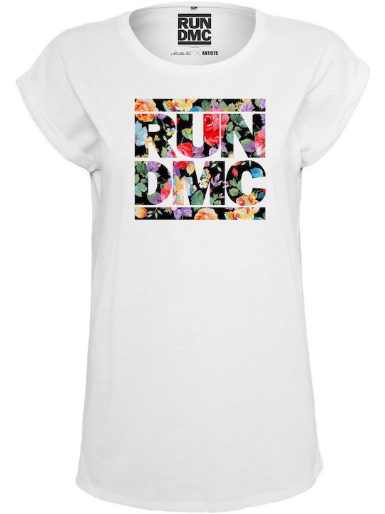 Damen T-Shirt Blumen White