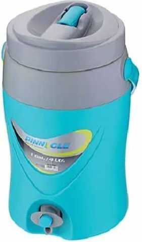 Pinnacle Container with Faucet Thermos Plastic 4lt Turquoise with Straw