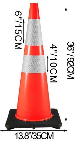 Vevor Traffic Cone Made of Plastic in Orange Colour 91x91cm