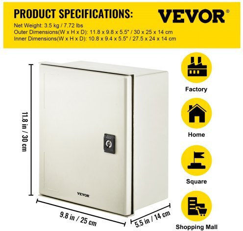 Vevor Surface Mounted Electrical Box Watertight IP66