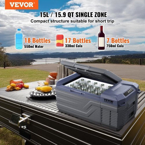 Vevor Φορητό Ψυγείο 15lt 100-240V Μαύρο