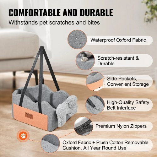 Vevor Waterproof Seat Car for Dog Copper