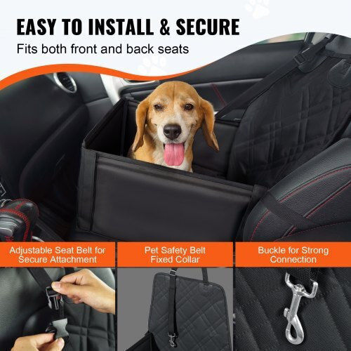 Vevor Waterproof Dog Car Seat Black
