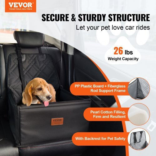 Vevor Waterproof Dog Car Seat Black