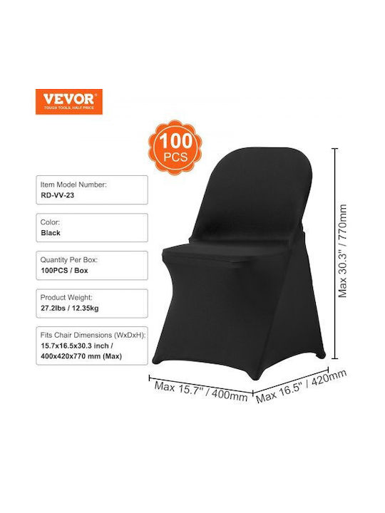 Vevor Elastische Abdeckung für Stuhl Black 100Stück YTHS100PCSDKFY5EXV0