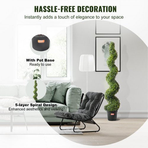 Artificial Outdoor Tree Buxus (Common box) Green 152.4cm 2pcs Vevor
