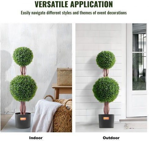 Künstlicher Baum für den Außenbereich Buxus (Gewöhnlicher Buchsbaum) Grün 91.44cm 2Stück Vevor