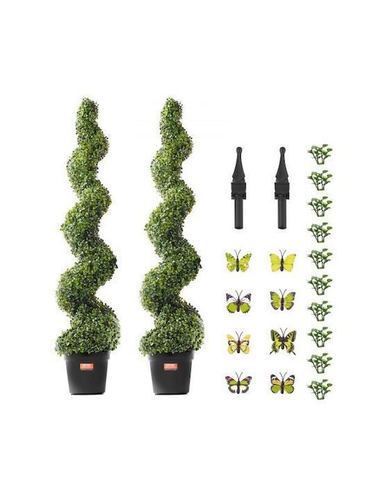 Artificial Outdoor Tree Buxus (Common box) Green 152.4cm 2pcs Vevor