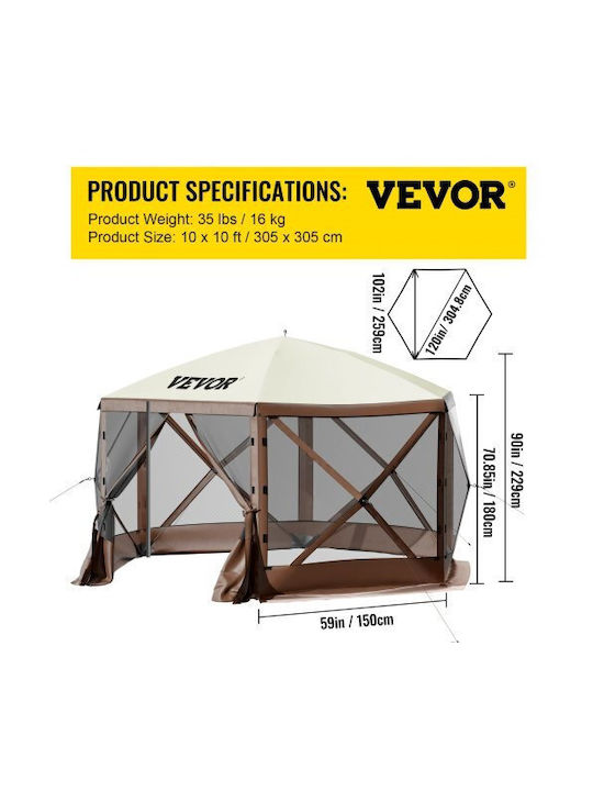 Vevor Garden Freestanding Gazebo White 3.048x3.048cm
