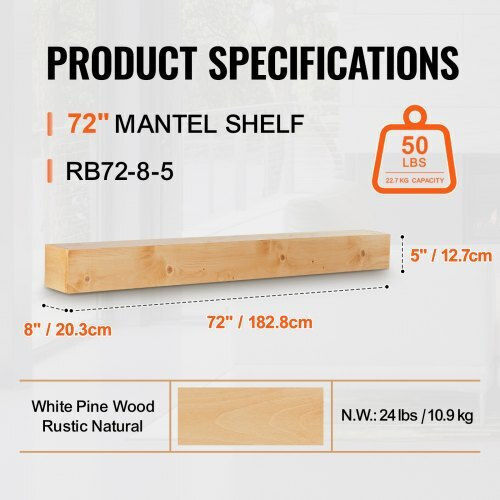 Rustic Wooden Cast Iron Shelf 72" Vevor Fbjxblj72ycfcyc1vv0