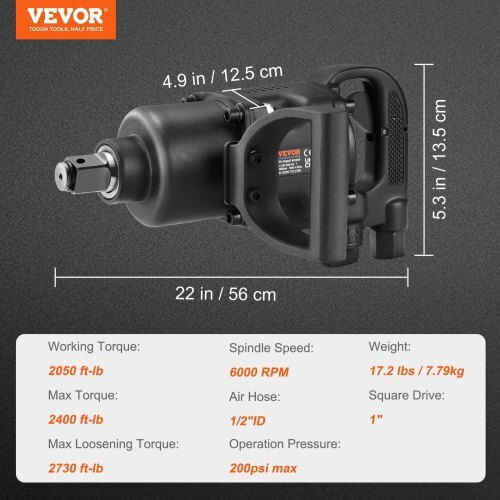 Vevor Air Impact Wrench 1" KQCJBSY12600NWCCDV0