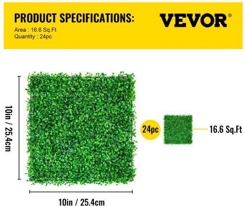 Vevor Künstliches Laubpaneel 25.4x25.4cm