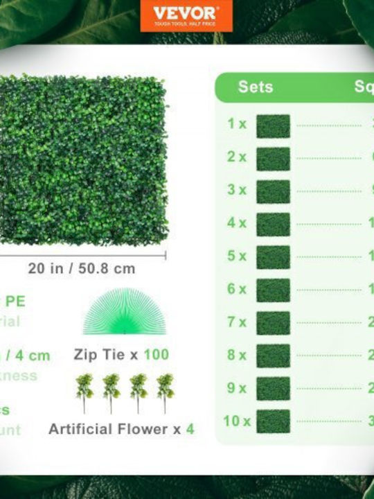 Vevor Artificial Foliage Panel 50.8x50.8cm