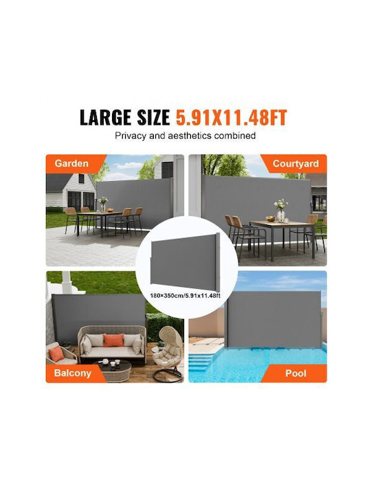 Vevor Faltbarer Seitenmarkise 71''x138'' Grau Ksscp180x350d1whjv0