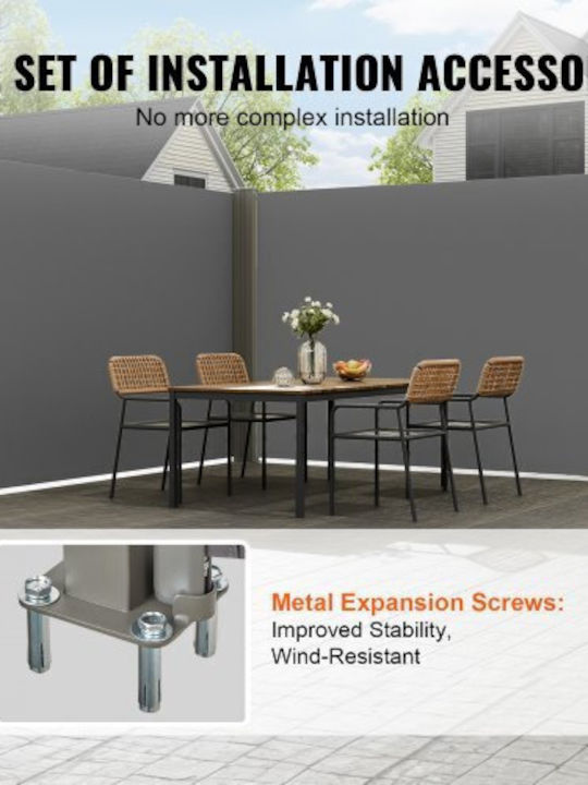 Vevor Faltbare Seitenmarkise 79''x236'' Grau Ksscp200x600qpnqgv0