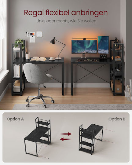 Γραφείο Vasagle Ράφια 120 Cm Ebony Black