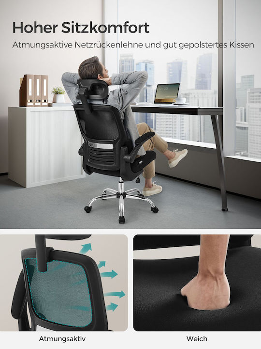 Stuhl Büro mit Neigung Schwarz Songmics
