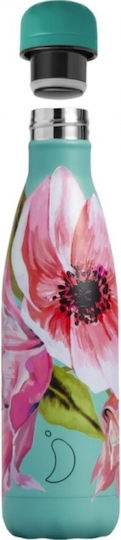 Chilly's Original Series Floral Μπουκάλι Θερμός Ανοξείδωτο BPA Free 500ml Πολύχρωμο