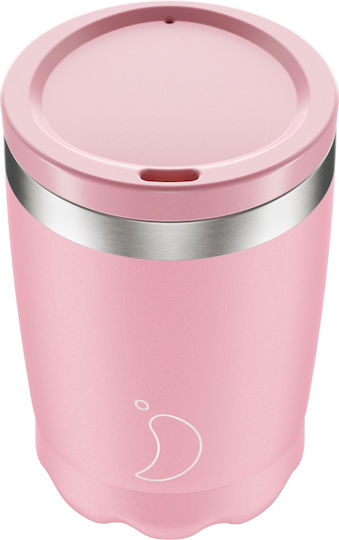 Chilly's Coffee Cup Glas Thermosflasche Rostfreier Stahl BPA-frei 500ml Rosa