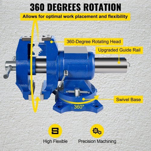 Vevor Rotating Vise Made of Cast Iron with Maximum Opening 127mm