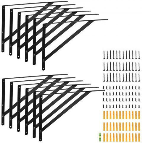 Vevor Raft de colț Robust din Metal în Culoare Negru 457.2x304.8mm 12buc SJZJGBZJYGHWULB3QV0
