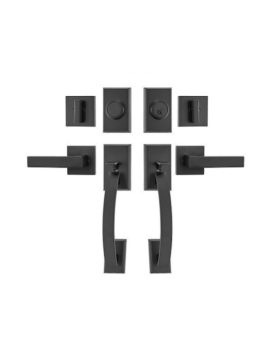 Vevor Double Door Handle Set Matte Black for Front Door or Office Smsbyghdshxlz8lo2v0