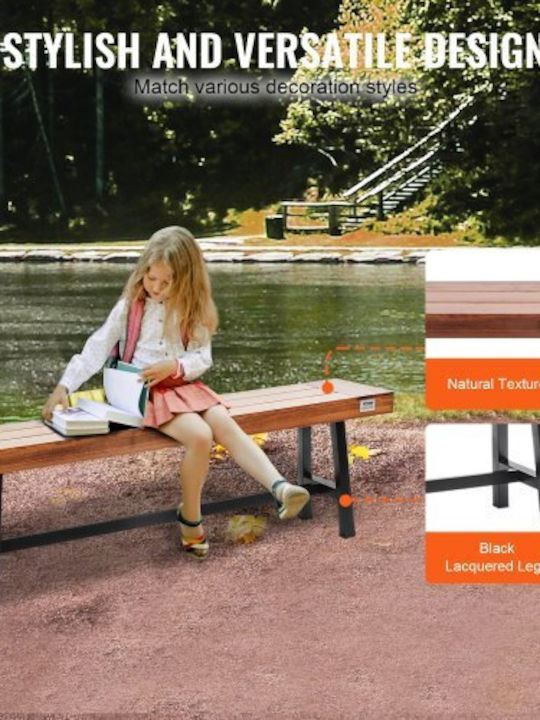 Outdoor Wooden Bench 160x36.5x48.2cm