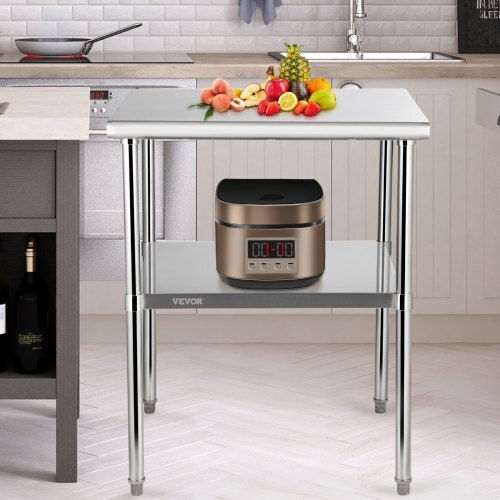 Τραπέζι Προετοιμασίας Vevor Ανοξείδωτο 30x30x36 800lbs Ρυθμιζόμενο Ράφι & Πόδια J30x30x36inchmq0dv0