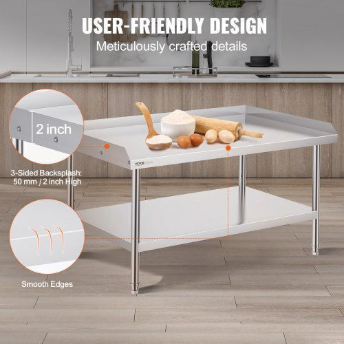 Professionelle Edelstahl-Werkbank 30"x48" Vevor Cfbxggztsbt3x3g63v0