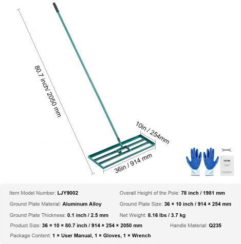 Vevor CPPZP1036000SKWNCV0 Bow Rake
