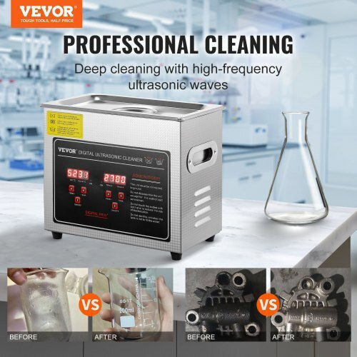 Vevor Ultrasonic Cleaner 3Lt Inox With Digital Timer