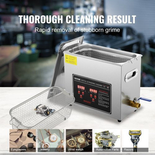 Vevor Ultrasonic Cleaner 6L Inox With Digital Timer