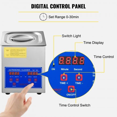 Vevor Ultrasonic Cleaner 1.3lt with Digital Timer