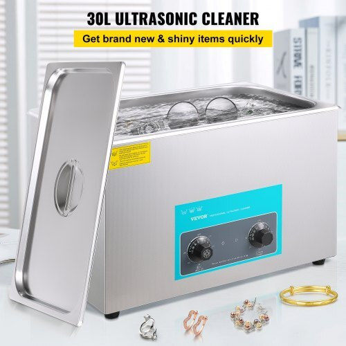 Vevor Curățător Ultrasonic 30lt Inox Cu Temporizator Mecanic