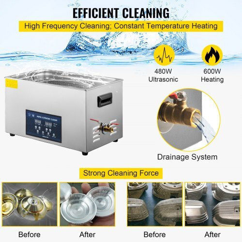 Vevor Curățător Ultrasonic 22lt Inox Cu Temporizator Digital