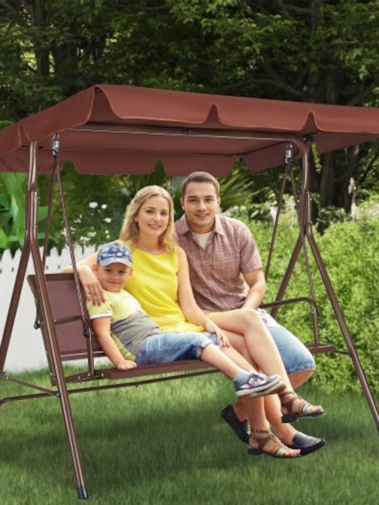 Leagăn de verandă Vevor cu 3 locuri, cu copertină reglabilă, maro Tjqq68inx44ivddhlv0