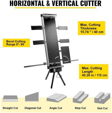 Mașină de tăiat spumă Vevor 42cm, tăietor de spumă 115cm, sârmă încălzită, placă de bază 0-90° pentru tăierea spumei Pmq130cm+4+2+w2dvv2
