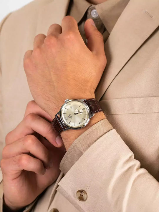 Orient Bambino Men's Watch 40.5mm Automatic with Brown Leather Strap