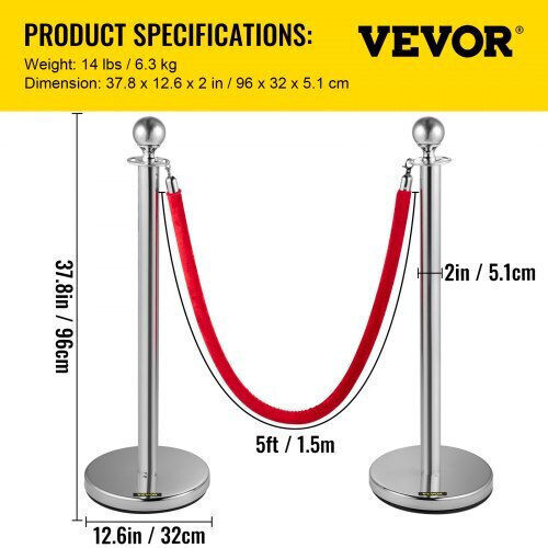 Vevor Safety Barrier Post Red GLZYS1.5M3GHRS4JTV0