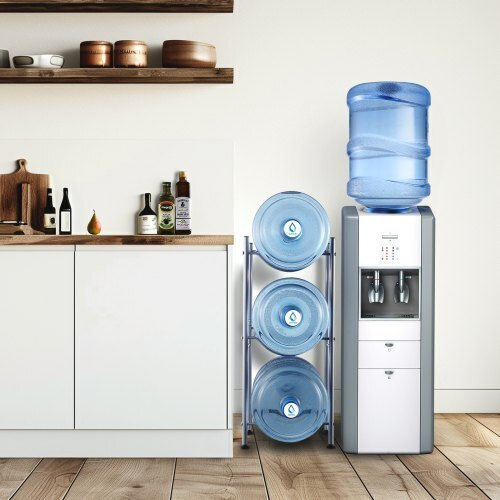 Vevor Water Shelf 3 Levels 3 Silver Bottles