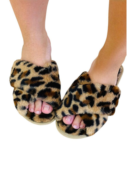 IDER Women's Slippers with Fur Brown