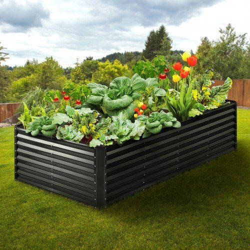 Vevor Γλάστρα Μεταλλική Σκούρο Γκρι 240x120x60εκ.